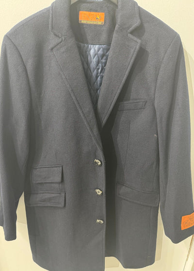 Enzo Topcoat Navy Wool & Cashmere Blend