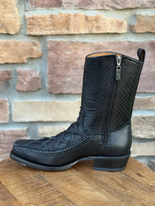Men's Los Altos Piraruccu Fish 7X Toe Ankle Boots Matte Black