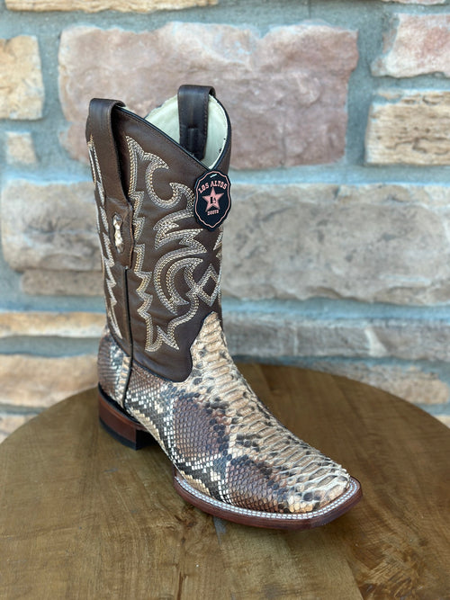 Los Altos Python Oryx Wide Square Toe Boots