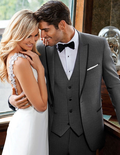 Designer Gray Prom Tuxedo - Grey Wedding Suit