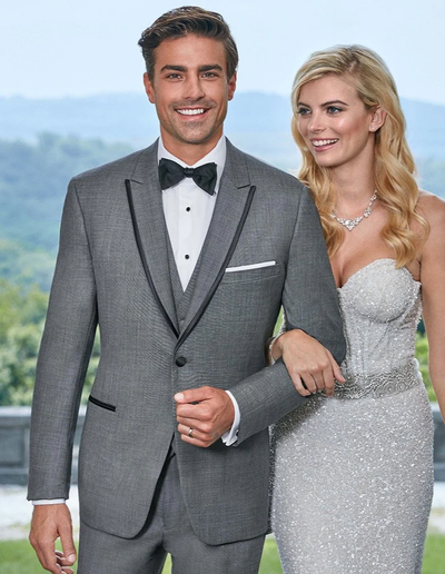 Designer Gray Prom Tuxedo - Grey Wedding Oscar Tuxedo Suit