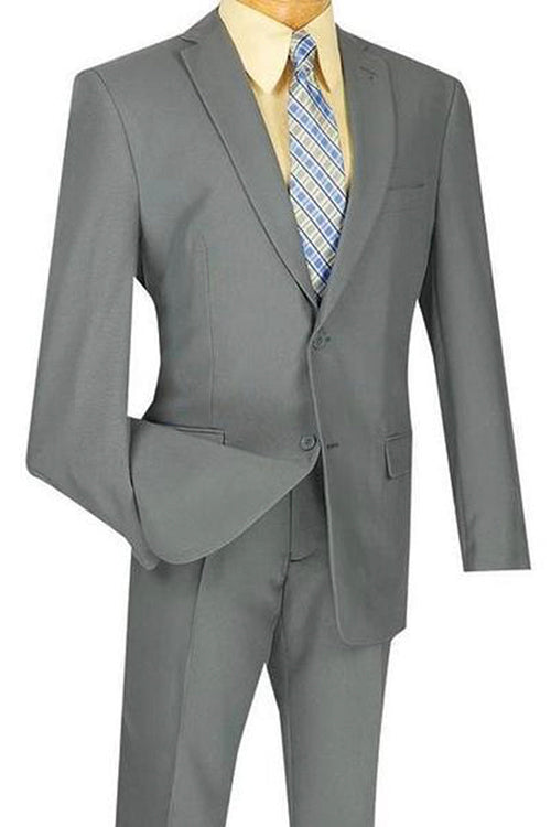 Mens 2 Button Slim Fit Poplin Suit in Burgundy by Vinci