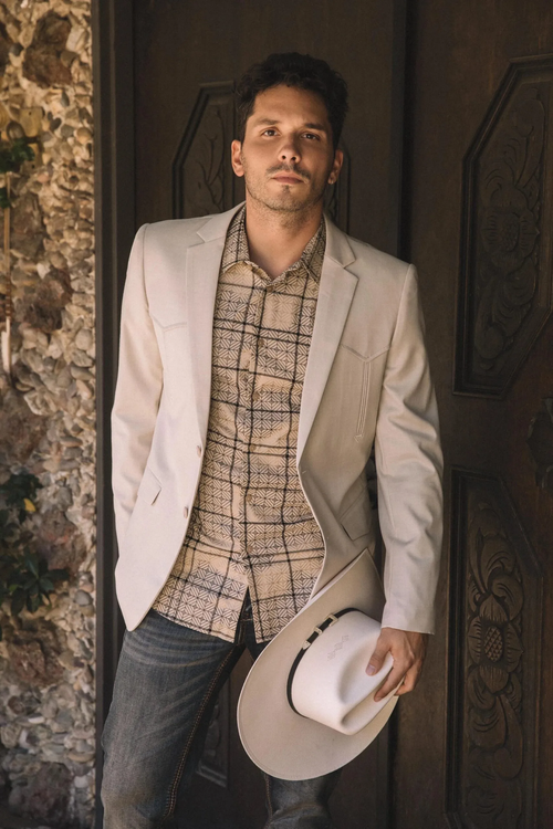 Platini Beige Western Sport Coat for Men β Light Tone Frontier Jacket
