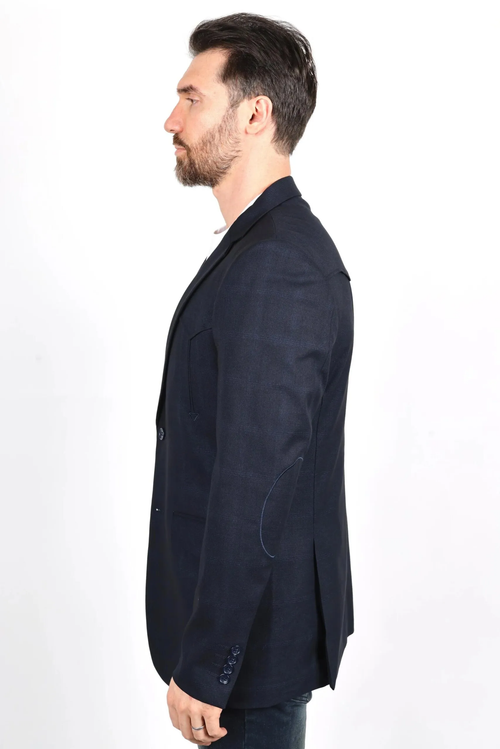 Mens Navy Platini Western Blazer β Stylish Frontier Sport Coat