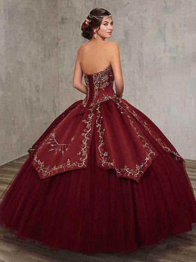 Sweetheart Strapless Embroidered Ball Gown with Bolero Quinceañera Dress by Rachel Allan 4Q516