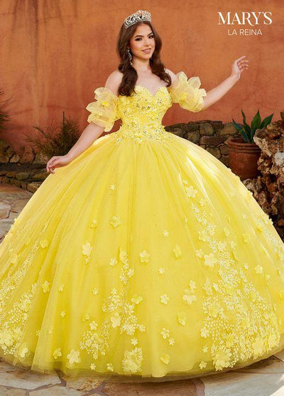 Strapless Sweetheart 3D Floral Lace Appliqué Glitter Tulle Quinceañera Dress by Rachel Allan MQ2159