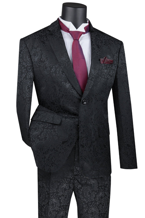Mens 2 Button Vested Peak Lapel Plaid Suit in Tan by Vinci