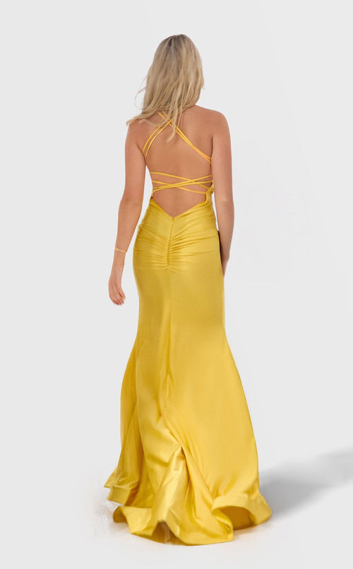 Jessica Angel JA2612 V-Neck Fitted Slit Formal Floor-Length Dress