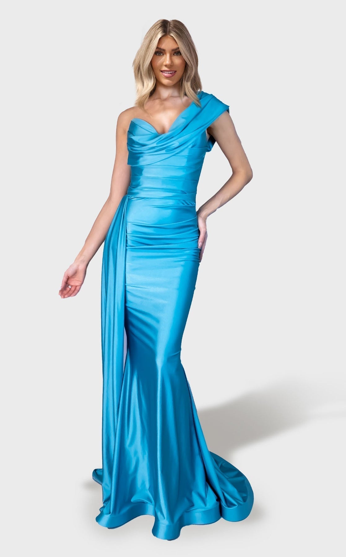 Jessica Angel JA2659 One-Shoulder Fitted Evening Formal Floor-Length Dress