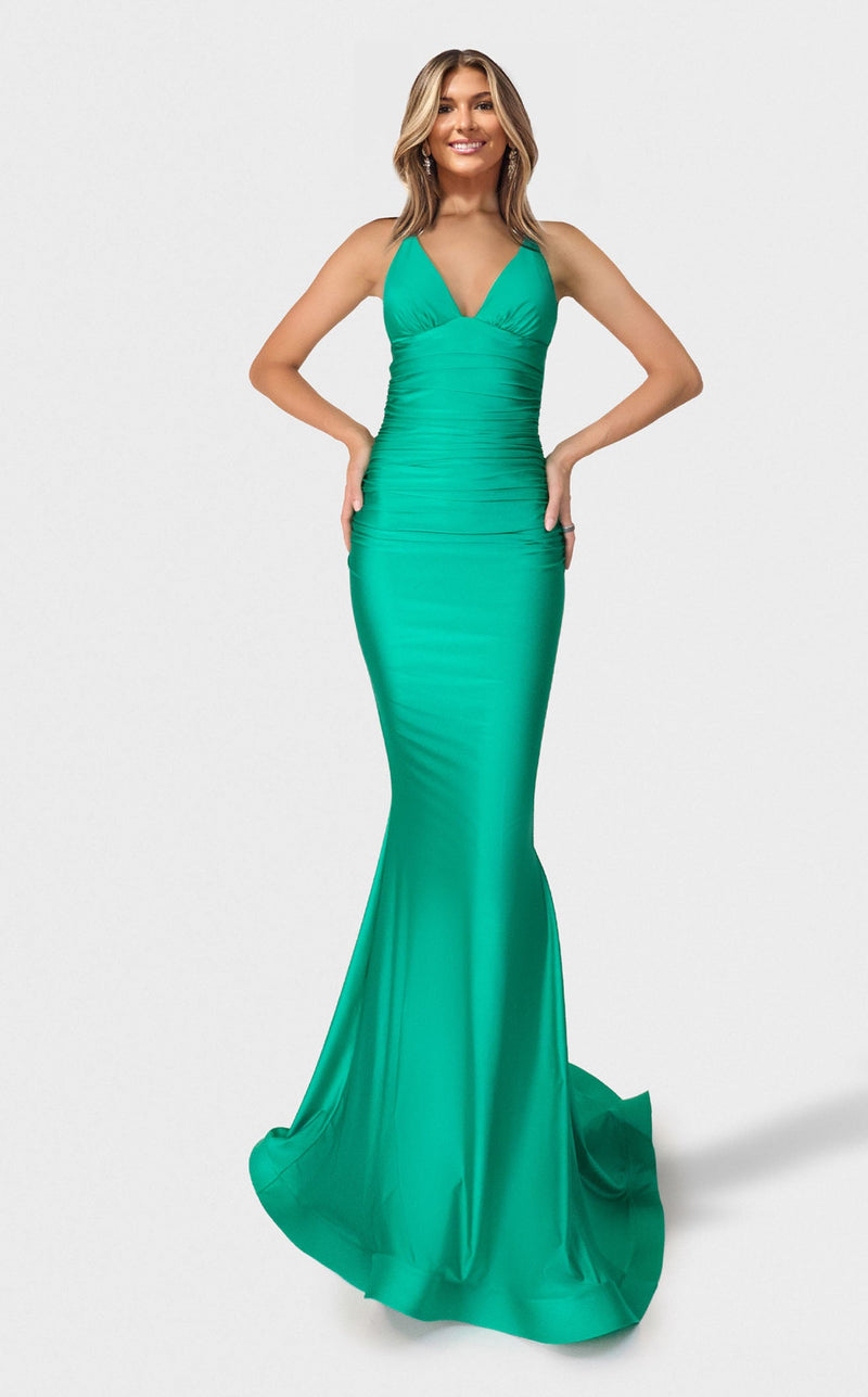 Jessica Angel JA2766 Off-Shoulder Fitted Open Back Prom Formal Lace Dress