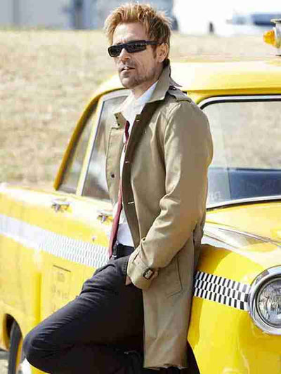 Men's Khaki Cotton Trench Coat β Classic Long Sleeve Outerwear