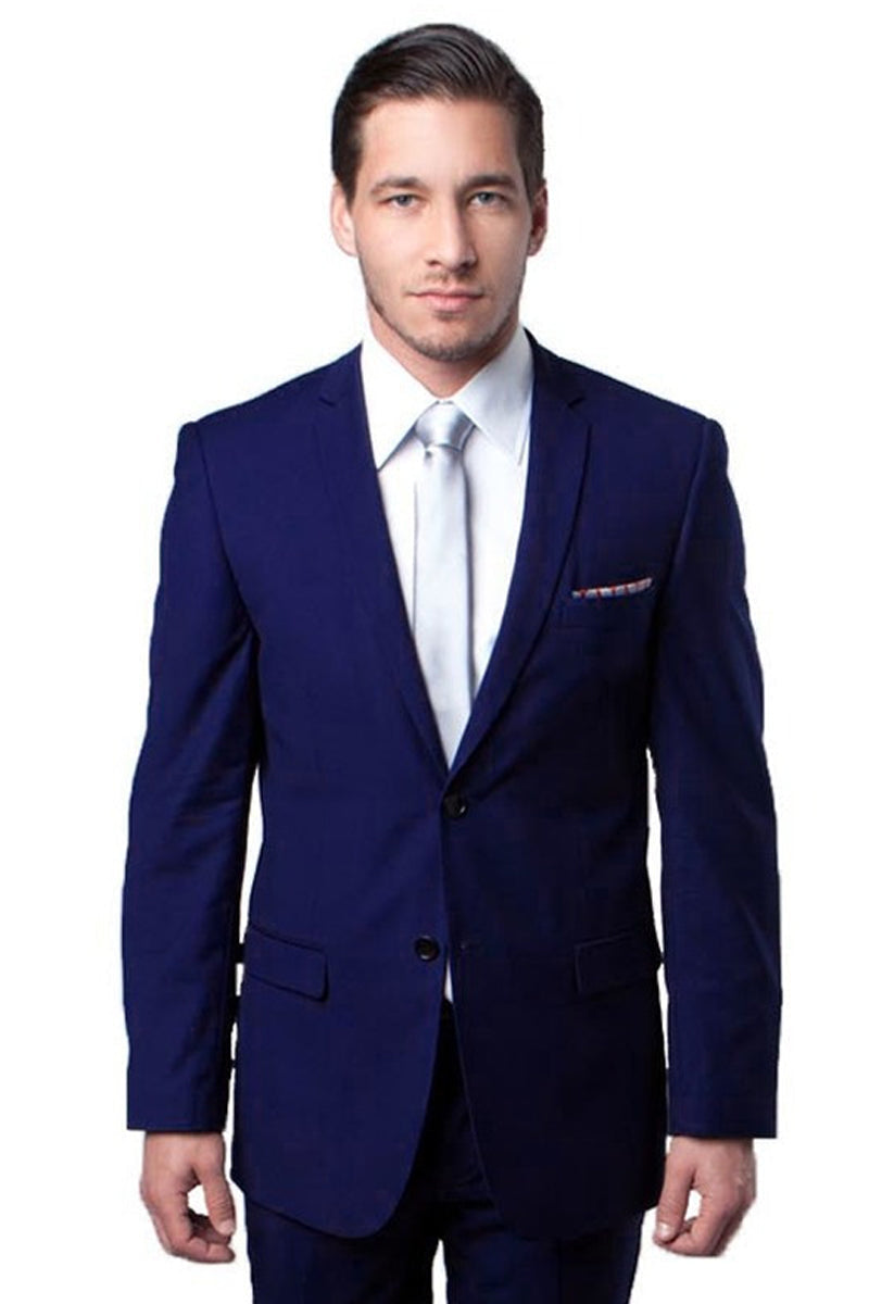 Men's Navy Slim Fit Wedding Suit by Tazio Suits