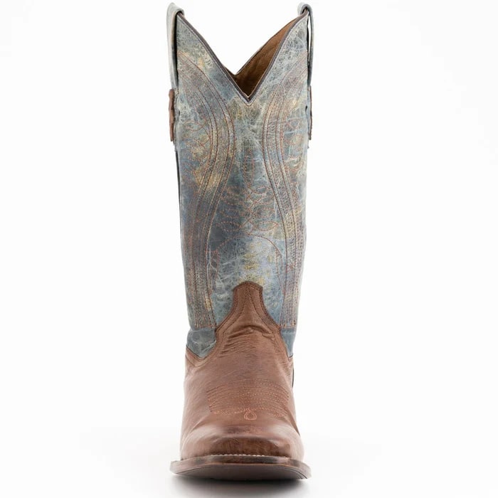 Ferinni Boot - Mens Dress Cowboy Boot - Ferrini Men's Morgan Smooth Ostrich Square Toe Boots Handcrafted - Kango Brown in Kango Brown