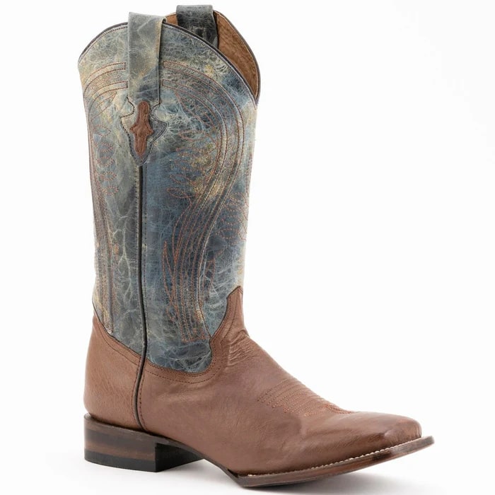 Ferinni Boot - Mens Dress Cowboy Boot - Ferrini Men's Morgan Smooth Ostrich Square Toe Boots Handcrafted - Kango Brown in Kango Brown