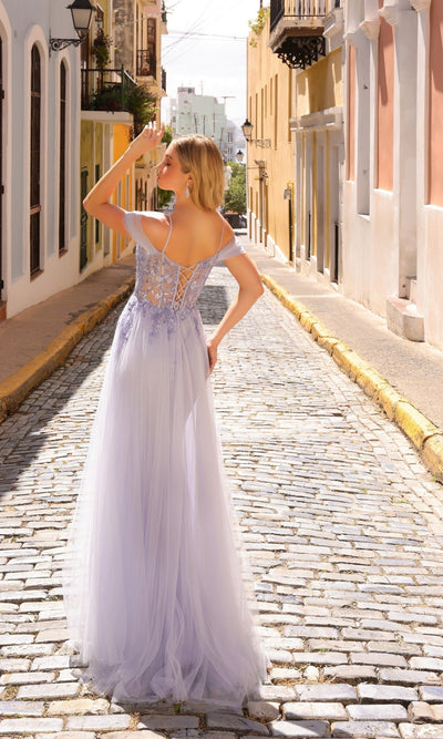 Nox Anabel L1362 Long Sequin Prom Dress with Overskirt