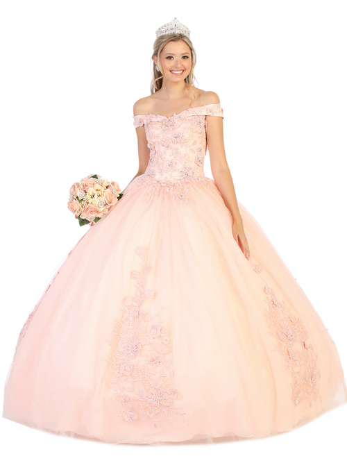 Layla K LK136 Embroidered Off The Shoulder Quinceanera Ball Gown