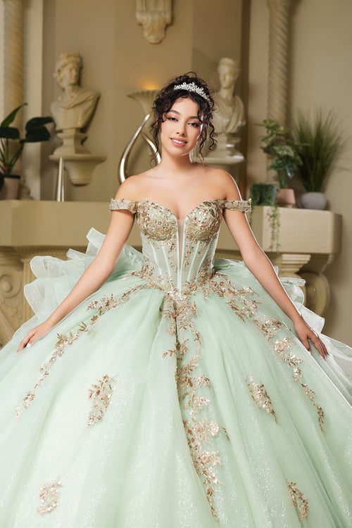 Quinceanera Dress Sweetheart Ruffles Sequin Prom Gown Germoso vestido - Vestidos de 15 aƱos LK272
