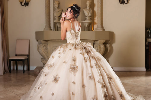 Germoso vestido - Vestidos de 15 aƱos LK282 Floral QuinceaƱera Ball Gown with Beaded Corset Bodice