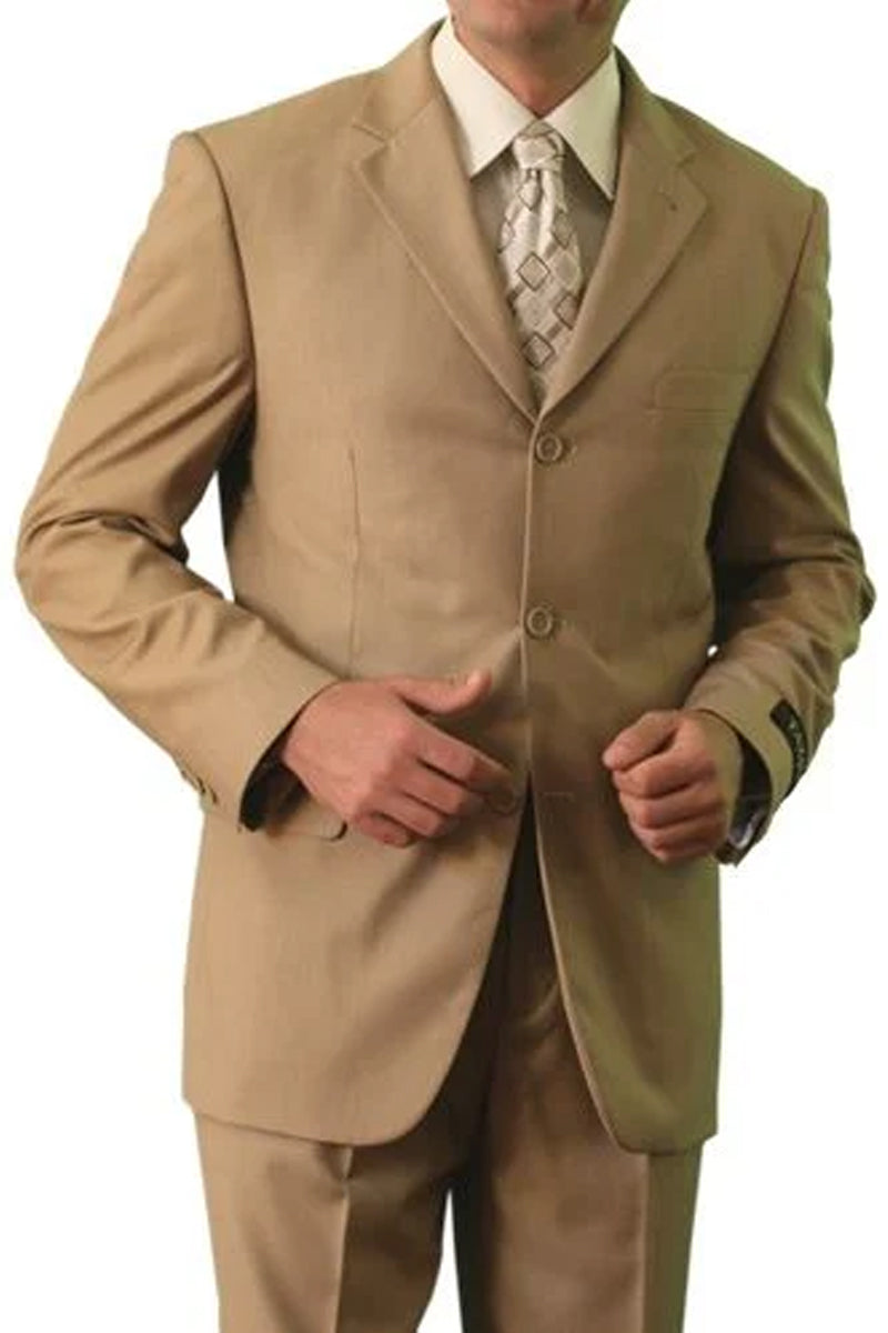 Apollo King Camel Poplin Suit: Classic Fit Two-Piece – SuitUSA