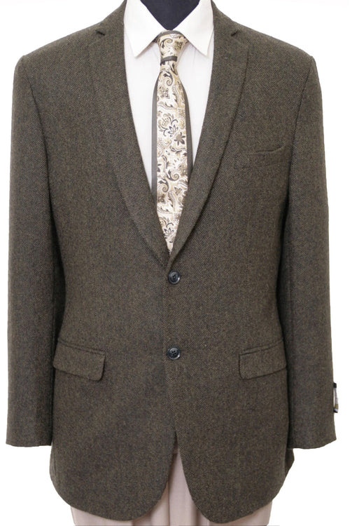 Men's Tweed Blazer in Olive Brown from Tazio Suits