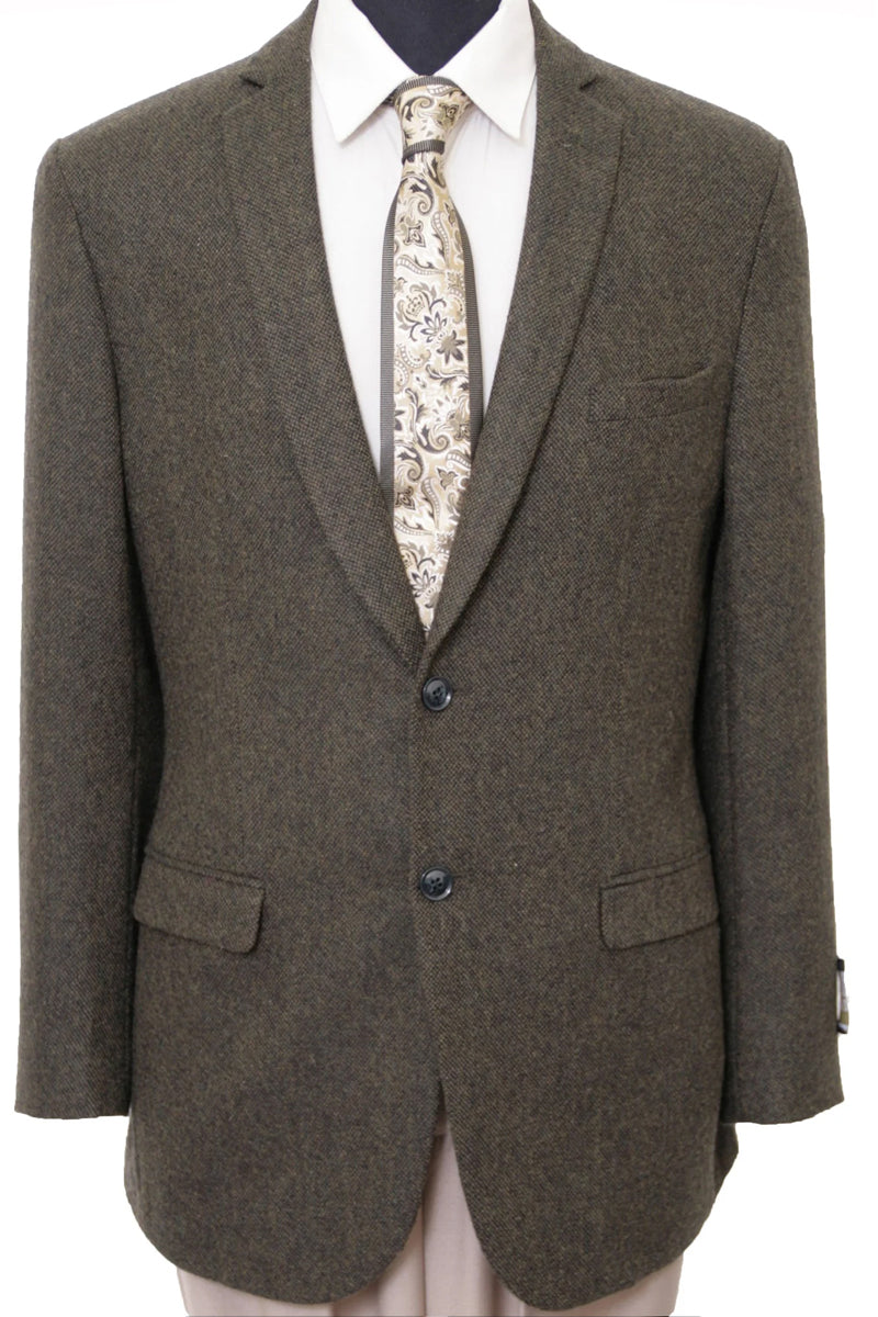 Men's Tweed Blazer in Olive Brown from Tazio Suits – SuitUSA
