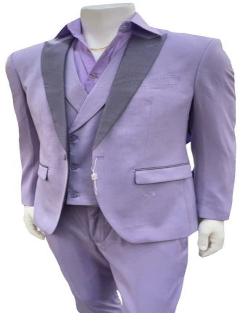 Mens Lavender Prom Tuxedo Suit - Vested Lilac Color Suit by USA Men's Outlet