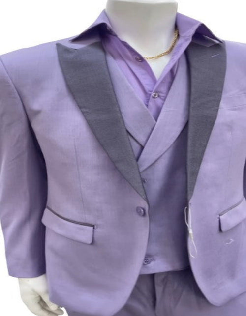 Mens Lavender Prom Tuxedo Suit - Vested Lilac Color Suit by USA Men's Outlet