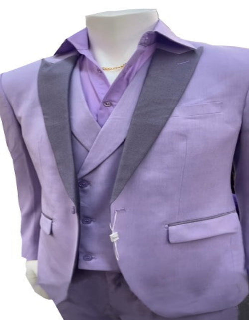 Mens Lavender Prom Tuxedo Suit - Vested Lilac Color Suit by USA Men's Outlet