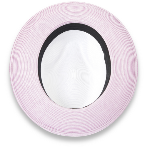 Tapa Crushable Straw Hat Fedora in Two Tone Lavender-White by Ferrecci USA