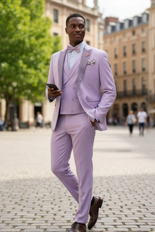 Lavender 1-Button Peak Tuxedo