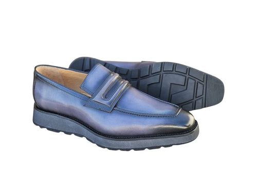 Leather Penny Loafer in Chunky Sole