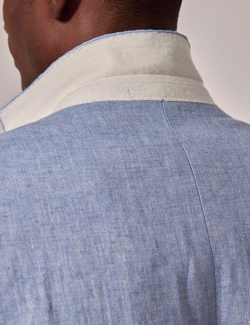 Mens Linen Suit For Beach Wedding - Summer Suit in Light Blue - Men's Tuxedo USA