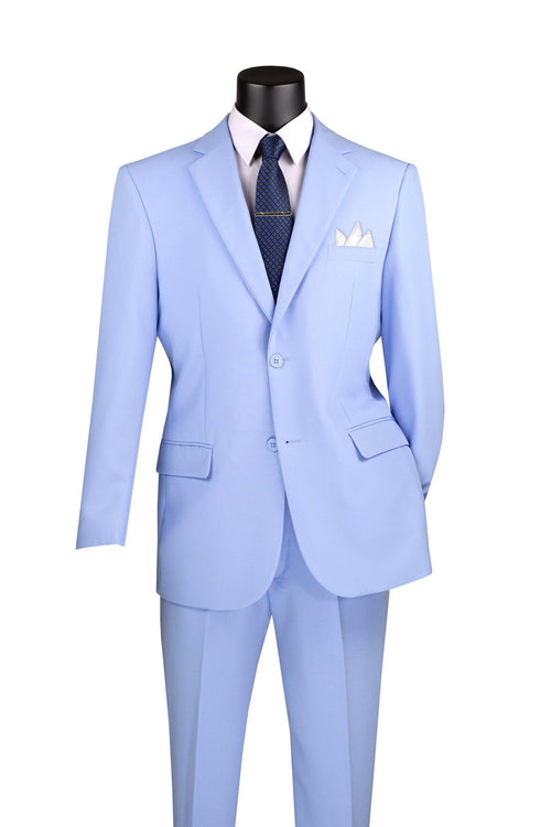 Light Blue Regular Fit 2 Piece Suit by Vinci