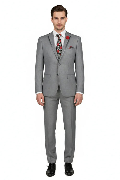 Light Grey Vinci 2-Button Notch Tuxedo