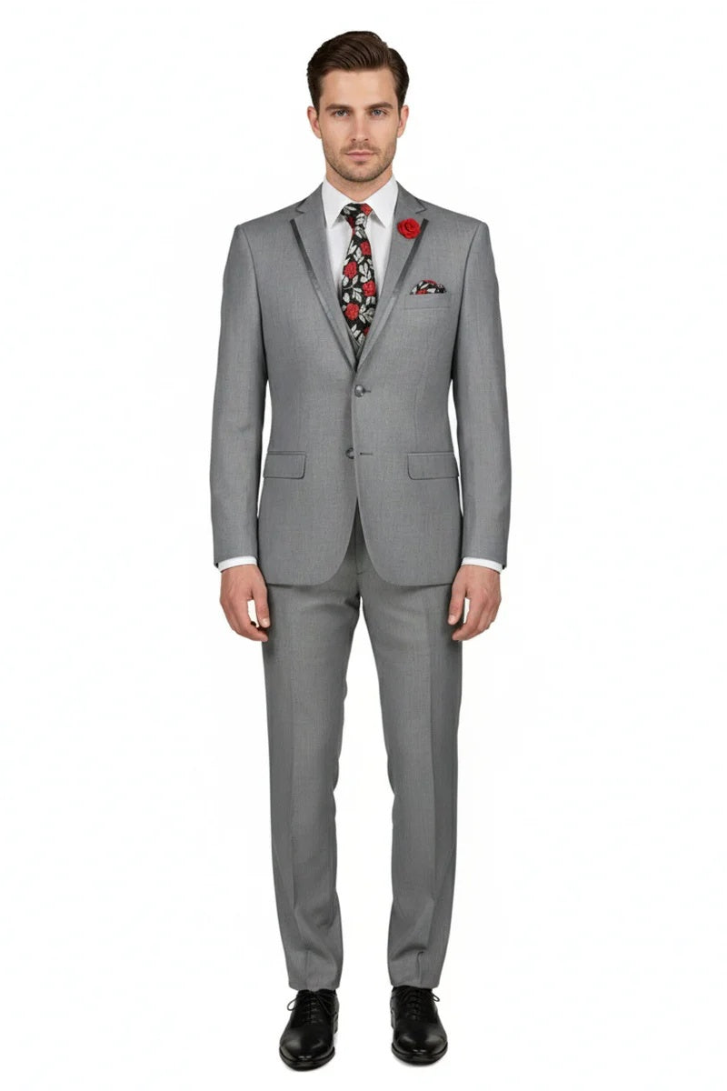 Light Grey Vinci 2-Button Notch Tuxedo