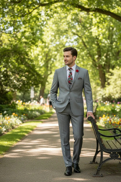 Light Grey Vinci 2-Button Notch Tuxedo