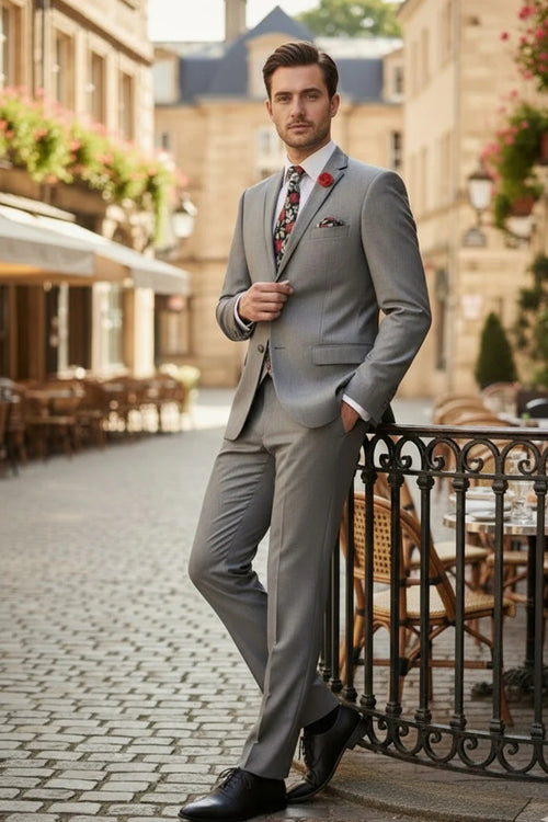Light Grey Vinci 2-Button Notch Tuxedo