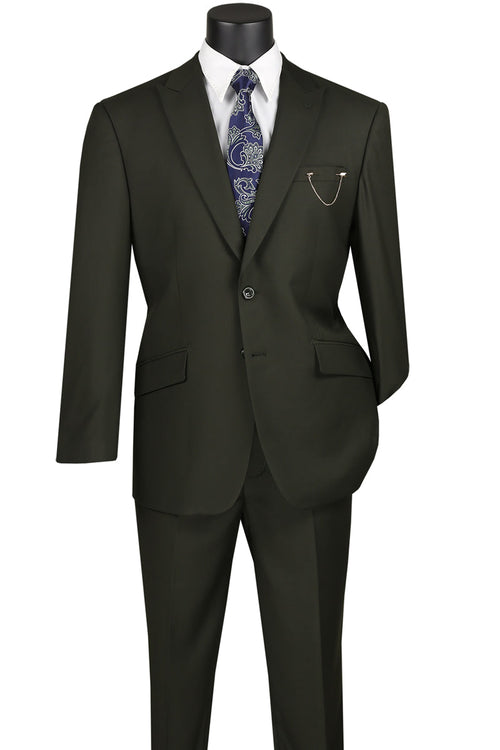 Burgundy Slim Fit Men's 2 Piece Business Suit 2 Button by Vinci