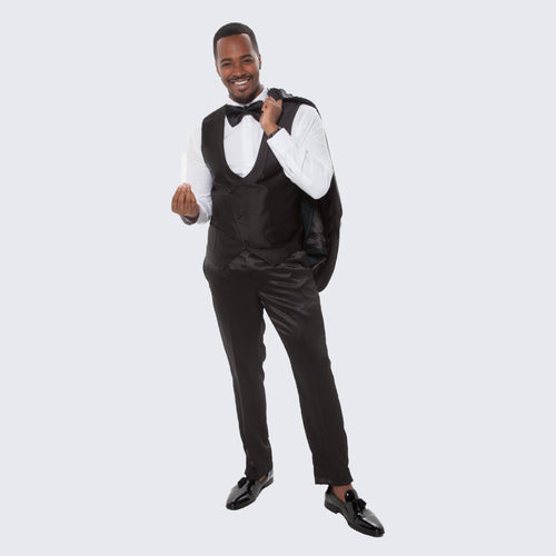 Hunter Green Floral Tuxedo with Shawl Lapel – 4 Piece Slim Fit Set