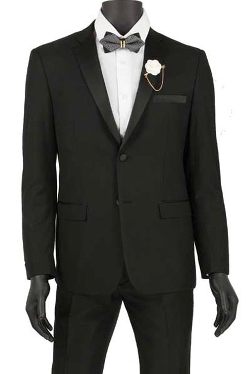 Mens Slim Fit Wool Feel Tuxedo in Ivory by Vinci