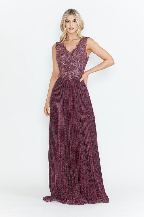 Mother Of The Groom Dress V-Neck 3/4 Sleeve Gown By Lenovia 8341-New Collection