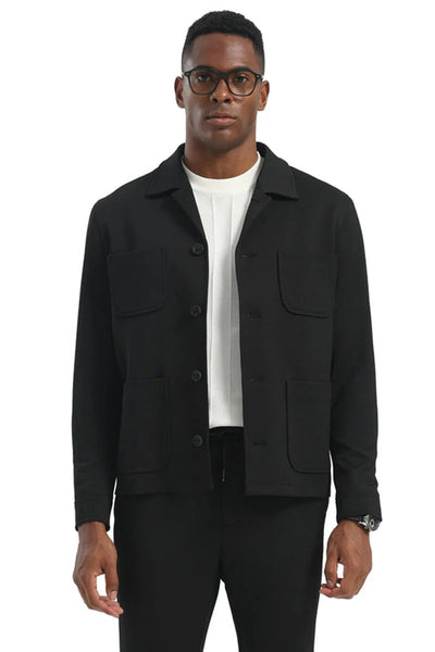 Mens Casual Walking Casual Suit Jacket and Pant Set in Black Safari Military Style 70s Fashion