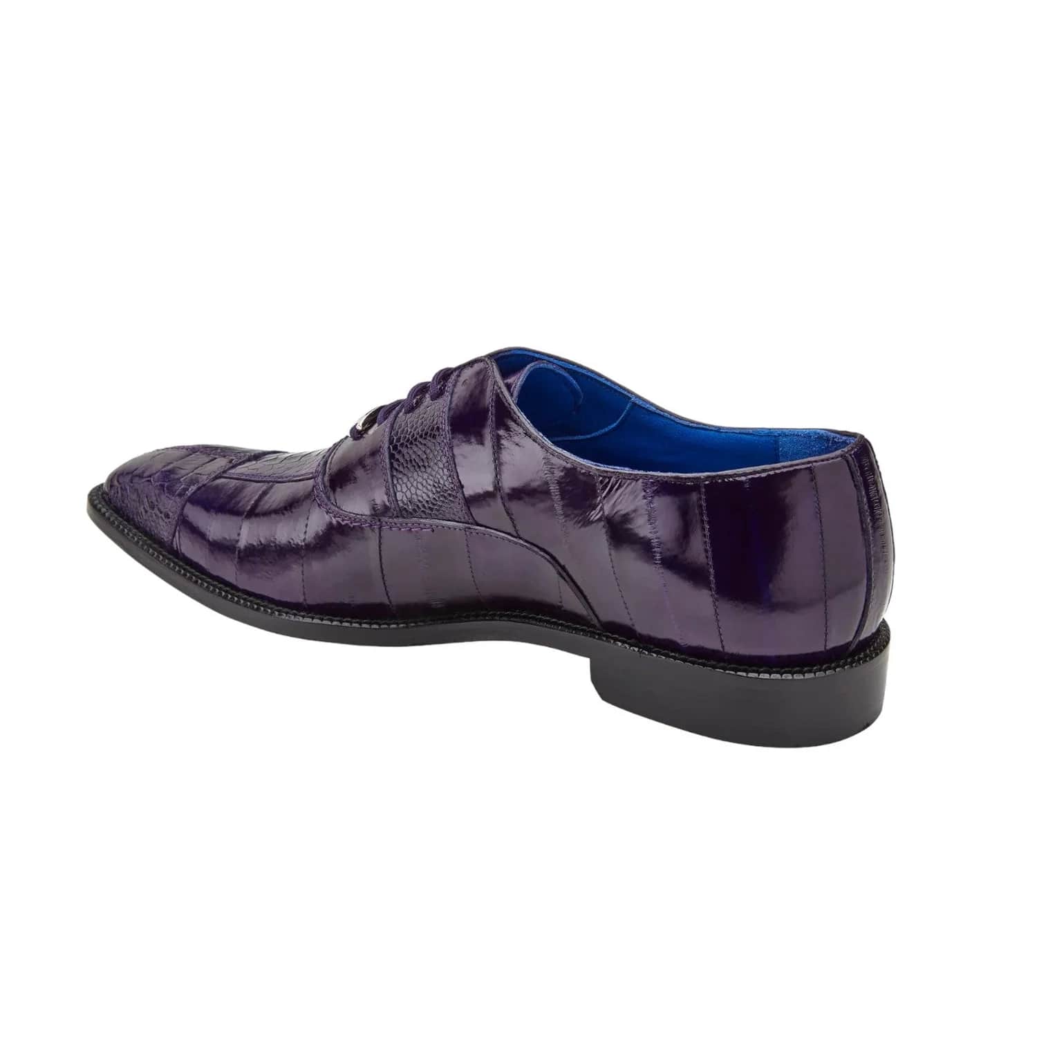 Belvedere Mare Shoes Men's Purple Genuine Ostrich & Eel Split-toe Oxfords