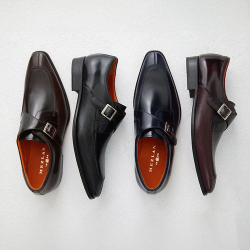 Mezlan Pego Deerskin Monk Strap Brown (21158)