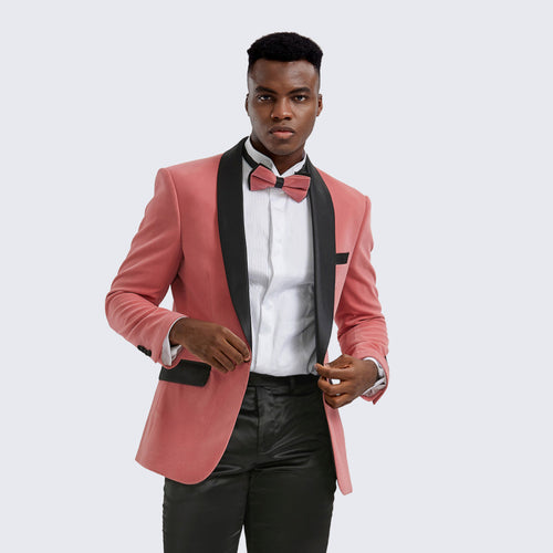 Mauve Velvet Tuxedo Jacket with Shawl Lapel β Slim Fit
