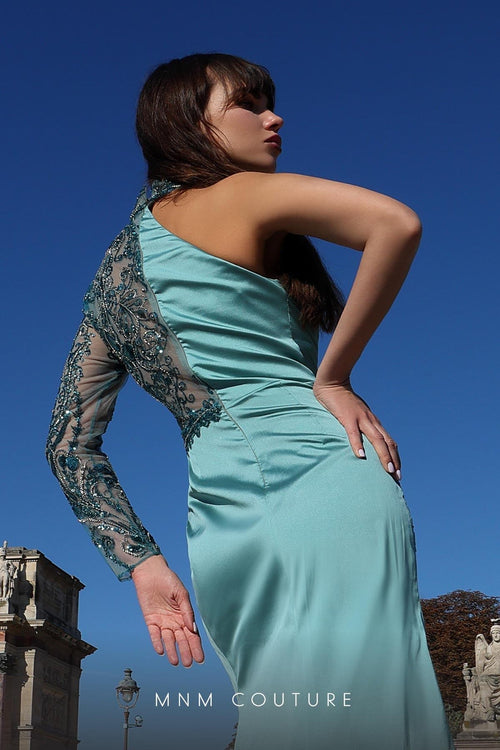 MNM Couture K4017 Blue Sophisticated Evening Gown