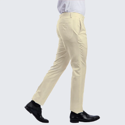Mens Ivory Slim Tailored Dress Pants β Stylish Skinny Fit Trousers