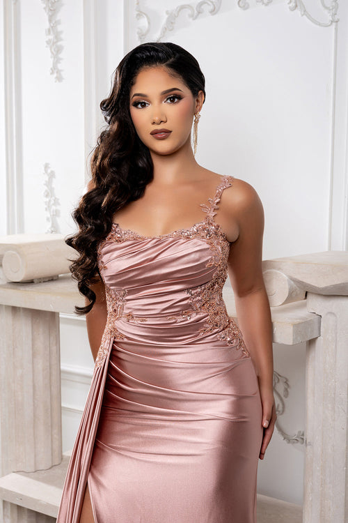 Prom Dress Square Neck Sleeveless Gala Gown By May Queen MQ2145