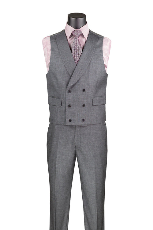 Master Collection - Regular Fit Men's 2 Piece Banded Collar Tuxedo Burgundy by Vinci