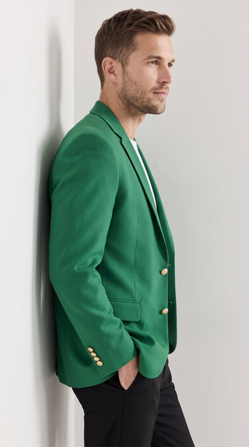 Men’s Kelly Green Blazer, Classic Sport Coat for Weddings Prom Parties and Special Events